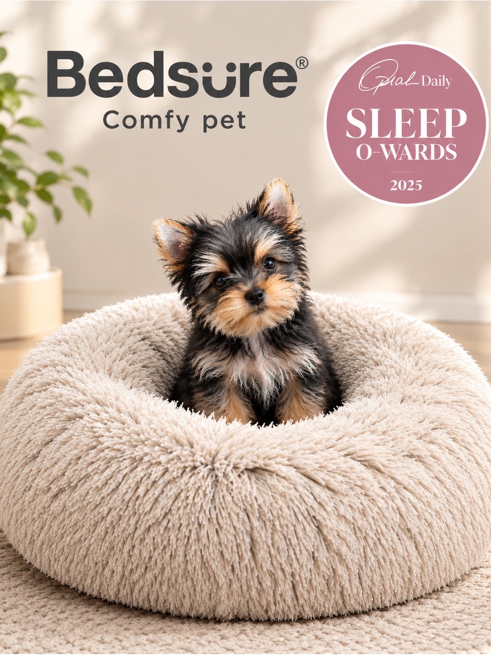 NEW Bedsure Calming Bed for Small Dogs, Washable, Tagless Donut-Shaped